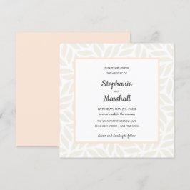 Grädens abstrakt bladverk chic modern bröllop inbjudningar