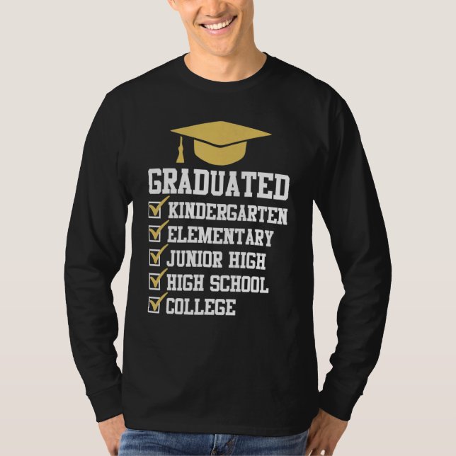 Graderad Kindergarten Elementary Junior High High T Shirt (Framsida)