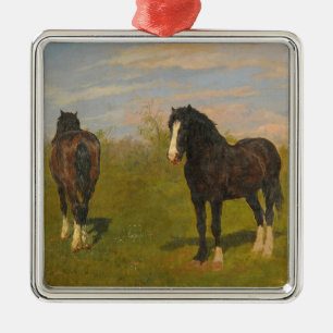 Graderande hästar (av Rosa Bonheur) Julgransprydnad Metall