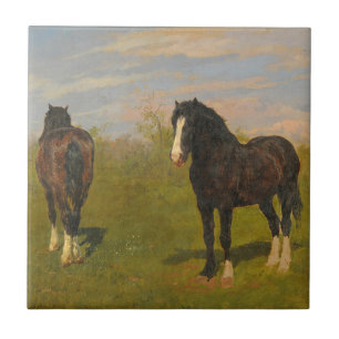 Graderande hästar (av Rosa Bonheur) Kakelplatta