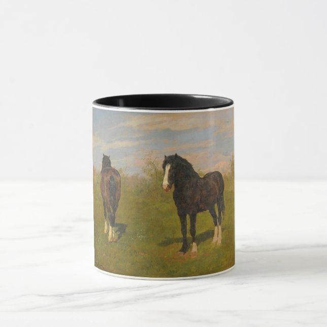 Graderande hästar (av Rosa Bonheur) Mugg (Center)