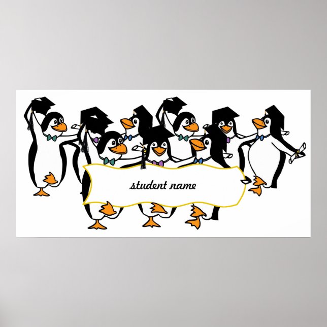 Graderande penguiner med skannrar poster (Framsidan)