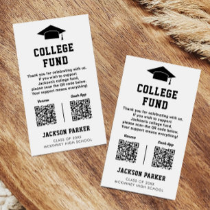 Gradering av Party College Fund 2 QR-kodkort Visitkort