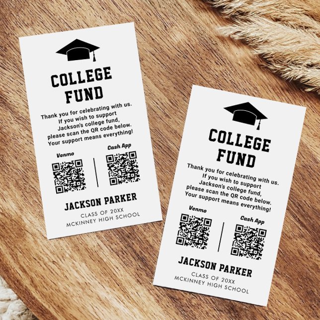 Gradering av Party College Fund 2 QR-kodkort Visitkort (Skapare uppladdad)