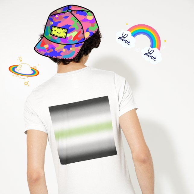 Gradient Agender Pride Flagga med Anpassat Namn T Shirt (Skapare uppladdad)