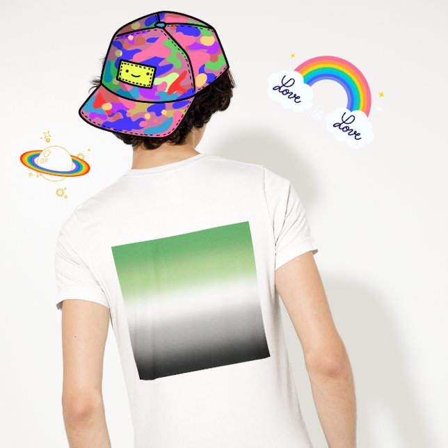 Gradient Aromantiska Flaggan – Färgglad Aromantisk T Shirt (Skapare uppladdad)