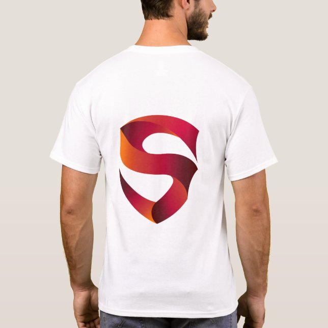 Gradient Band S Logotyp – Modernt Monogramdesign T Shirt (Baksida)