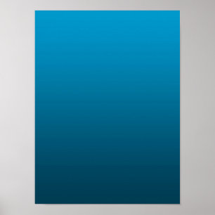 Gradient Blå - djup till ljus Humör Bakgrund Poster