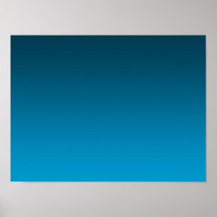 Gradient Blå - ljus till djup Humör Bakgrund Poster