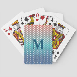 Gradient Blå och Orange Enkla Hjärtan Mönster Casinokort