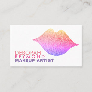Gradient färg läppar skönhet makeup white visitkort