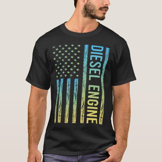 Gradient Flag Dieselmotor T Shirt (Framsida)