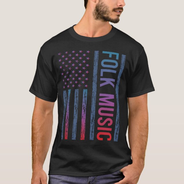 Gradient Flag Folkmusik T Shirt (Framsida)