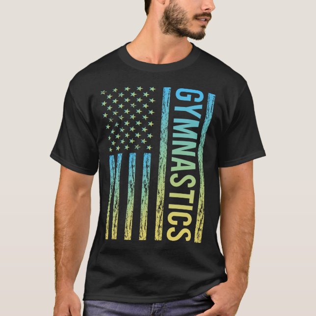 Gradient Flag Gymnastik Gymnast T Shirt (Framsida)