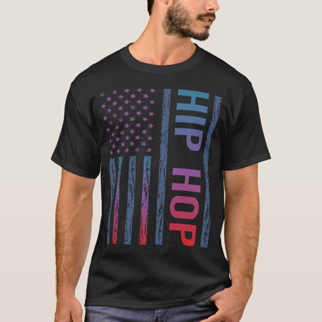 Gradient Flag Hip Hop Hiphop T Shirt (Framsida)