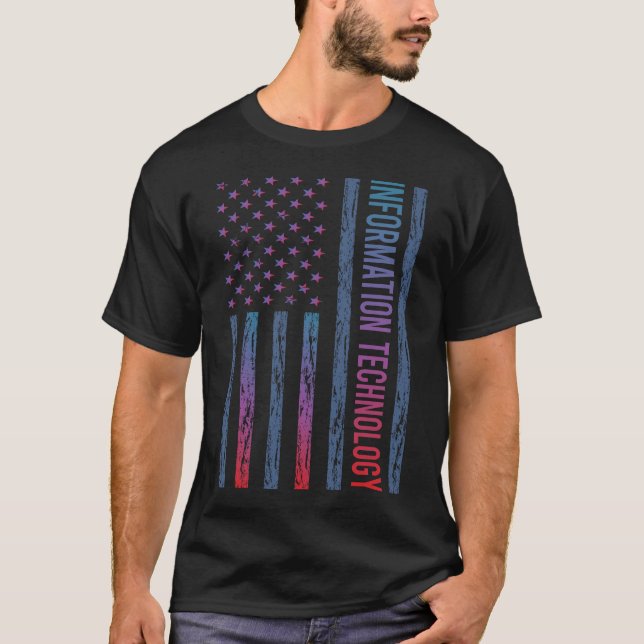 Gradient Flag Informationsteknik T Shirt (Framsida)