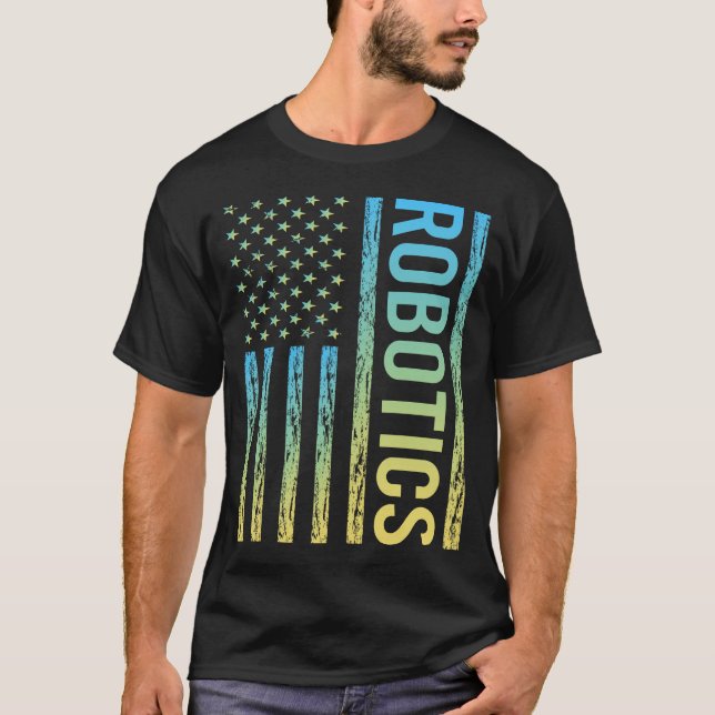 Gradient Flag Robotics Robot Robotar T Shirt (Framsida)