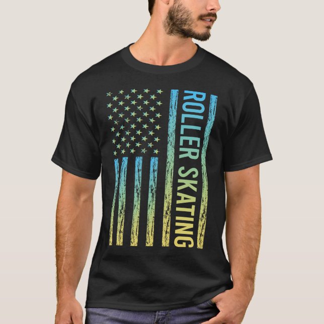 Gradient Flag Rullskridskoåkning Skate Skridskoåka T Shirt (Framsida)