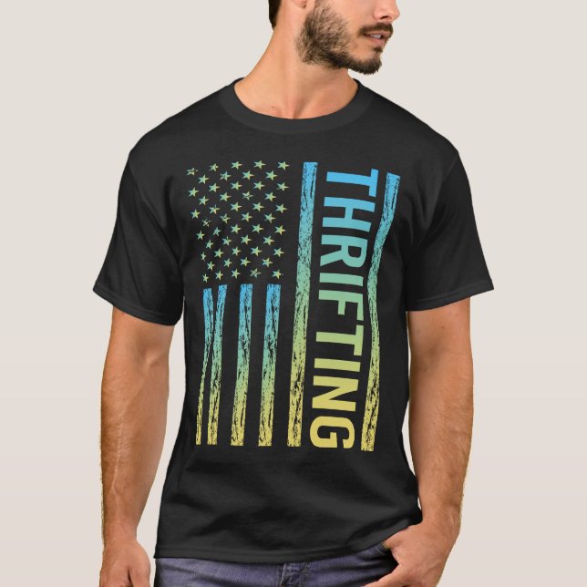 Gradient Flag Second Hand Thrift T Shirt (Framsida)