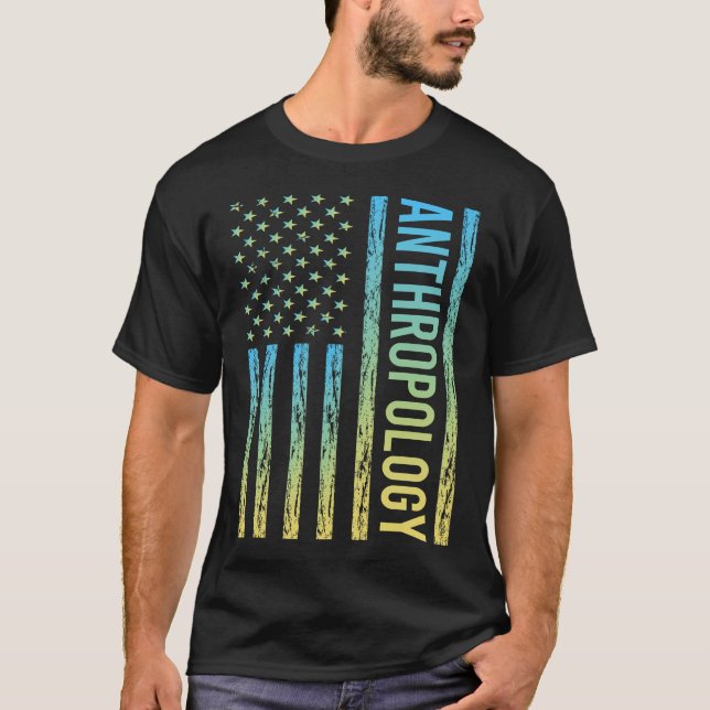 Gradient Flagga Antropologi Antropolog T Shirt (Framsida)