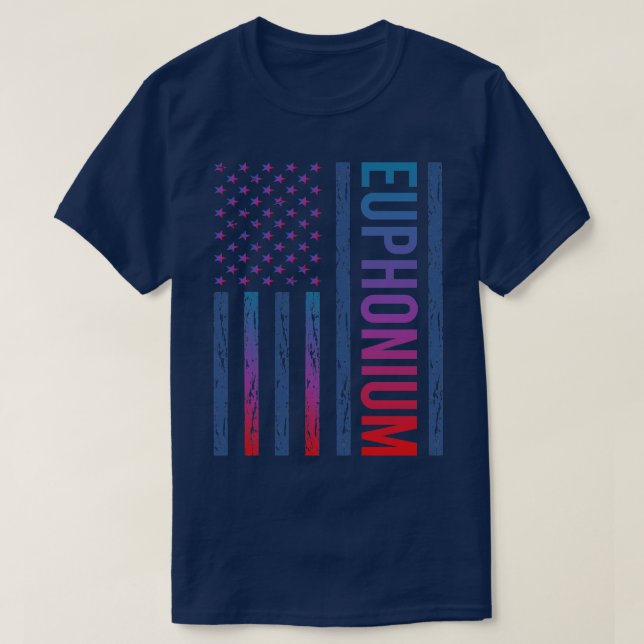 Gradient Flagga Euphonium Euphonium Euphoniums T Shirt (Design framsida)
