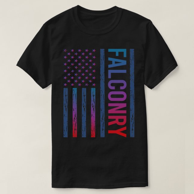 Gradient Flagga Falconry Falconer T Shirt (Design framsida)