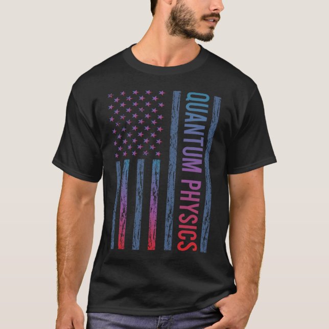 Gradient Flagga Kvantfysik T Shirt (Framsida)