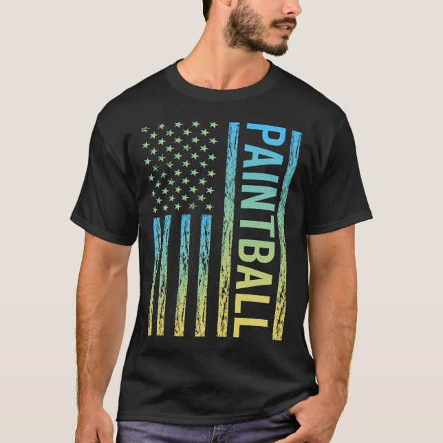 Gradient Flagga Paintball T Shirt (Framsida)