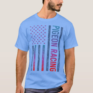 Gradient Flagga Pigeon Tävla Tävling T Shirt