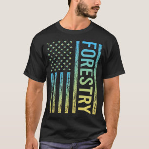 Gradient Flagga Skogsbruk T Shirt