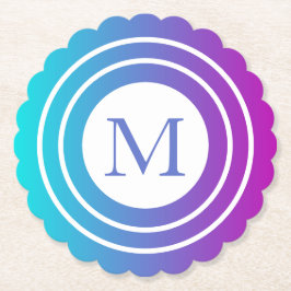 Gradient för monogrammad geometrisk Multifärgad Underlägg Papper