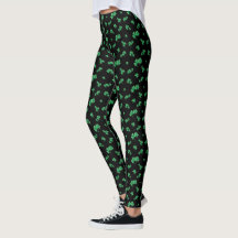 Gradient Grön Irländsk Shamrock-mönster på Svart
