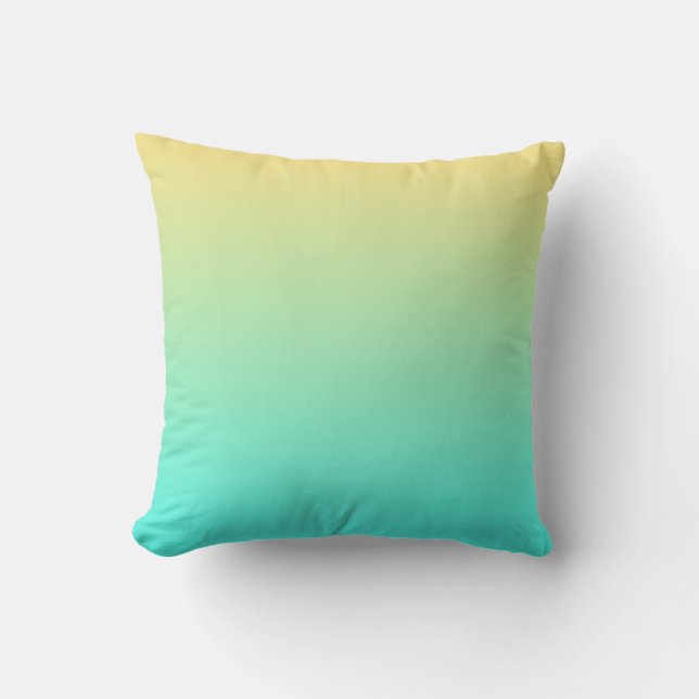 Gradient Gul till Teal Kudde (Framsida)