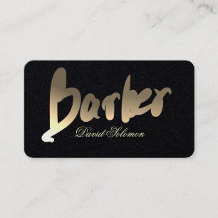 Gradient Guld Barber Typografi Premium Svart Visitkort