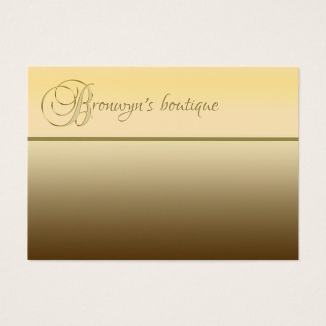 Gradient Guld och Guld Färg Alphabet Brev B Visitkort (Framsidan)