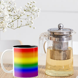 Gradient HBTQ+ regnbågsfana - regnbågsflagga Två-Tonad Mugg