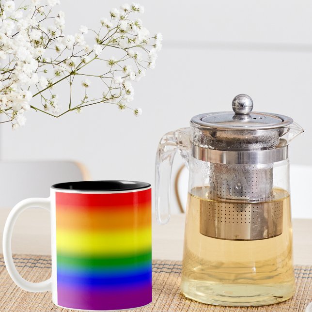 Gradient HBTQ+ regnbågsfana - regnbågsflagga Två-Tonad Mugg (Skapare uppladdad)