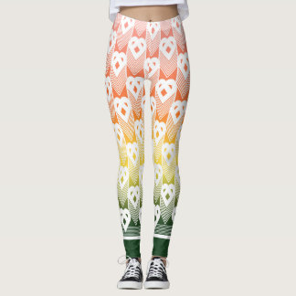 Gradient Heart Motif Leggings - Casablanca Energy