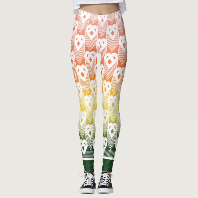 Gradient Heart Motif Leggings - Casablanca Energy (Framsida)