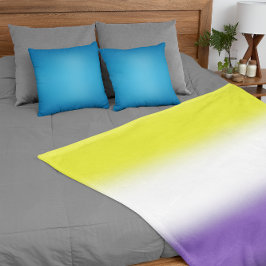 Gradient Icke-binär stolthetsflagga – Icke-binär f Fleecefilt