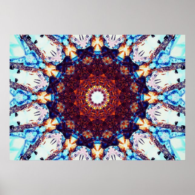 Gradient Kaleidoscope | Mandala Art Poster (Framsidan)