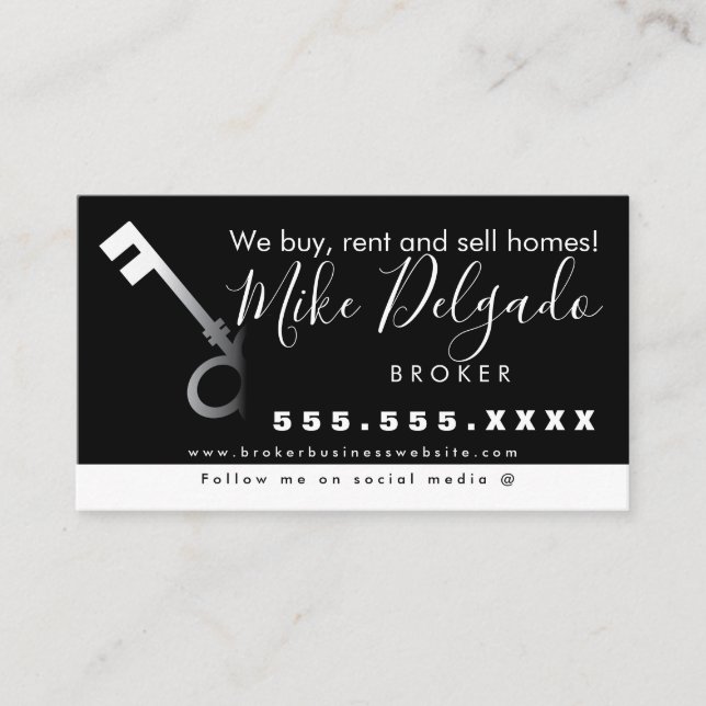 Gradient Key Hemförsäljning Broker Visitkort (Framsida)