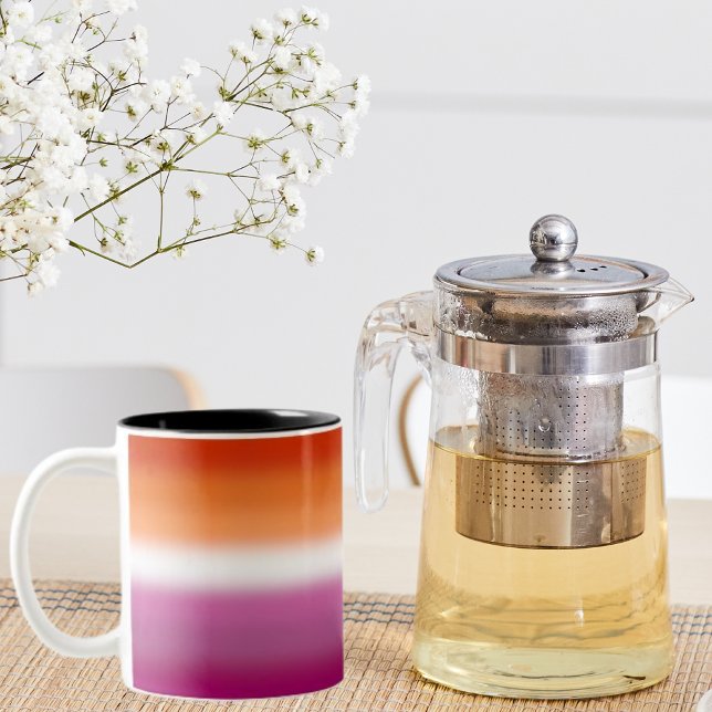 Gradient Lesbisk Stolthetsflagga – Lesbisk Flagga Två-Tonad Mugg (Skapare uppladdad)