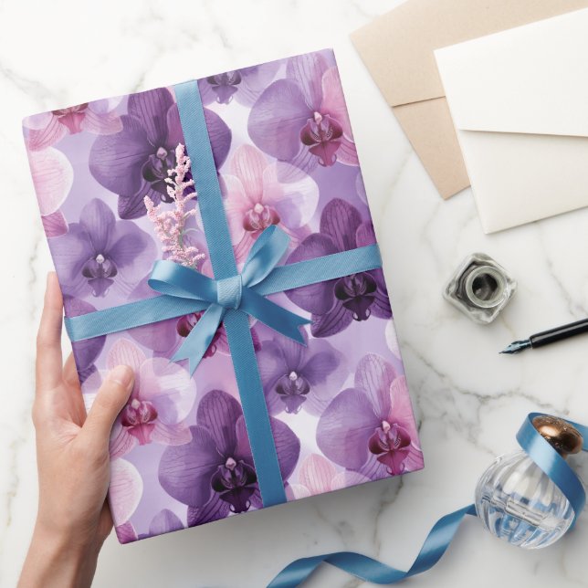 Gradient Lila Orkidé Lager Presentpapper (Gifting)