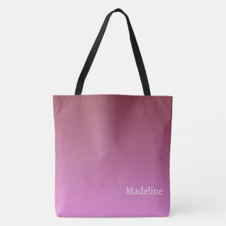 Gradient ljus till mörk ton rosa tygkasse