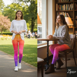 Gradient Neon Plaid Tartan Modern Tyg Leggings