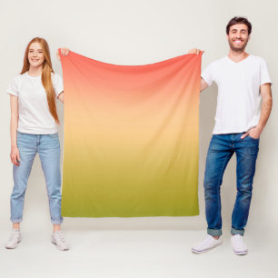 Gradient ombre koral beige lime mjuk, suddig fleecefilt