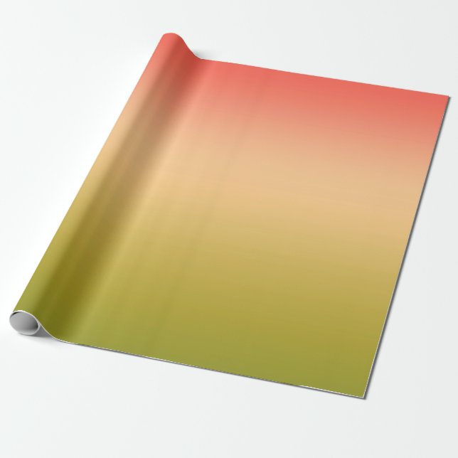 Gradient ombre koral  beige lime mjuk, suddig presentpapper (Utrullad)