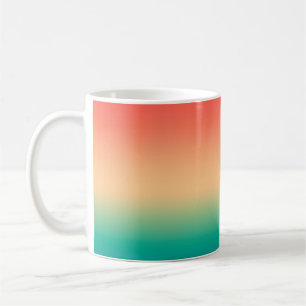 Gradient ombre korall rosaktig beige grön mjukt su kaffemugg