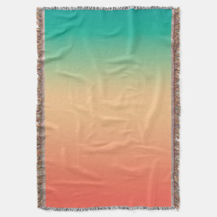 Gradient ombre korallrod beige grön mjukt suddig filt